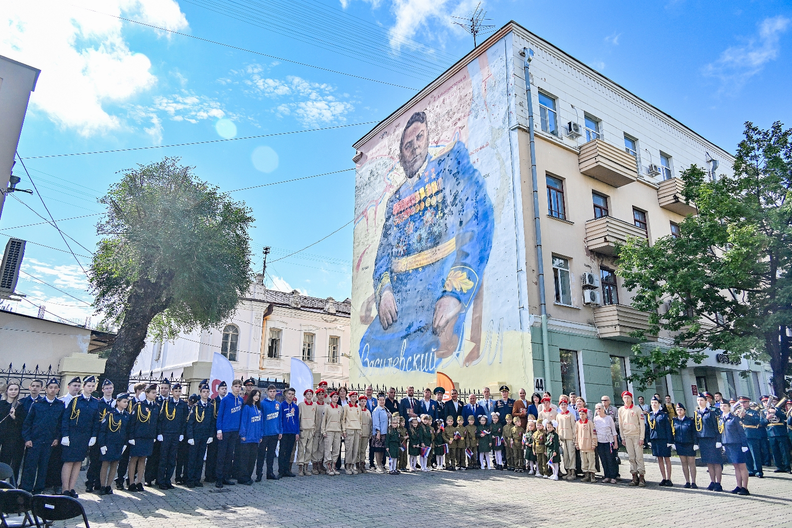 В Хабаровске открыли мурал в честь маршала Александра Василевского